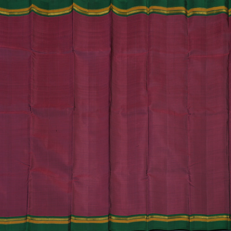 Hayagrivas Handloom Wine Kanjivaram Silk Saree with Dark Green Border KBE1235I20-1
