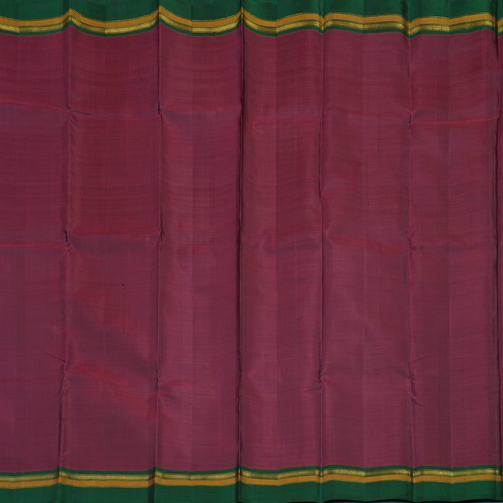 Hayagrivas Handloom Wine Kanjivaram Silk Saree with Dark Green Border KBE1235I20-1