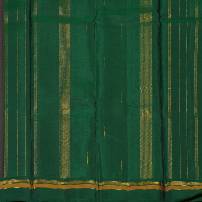 Hayagrivas Handloom Wine Kanjivaram Silk Saree with Dark Green Border KBE1235I20-1