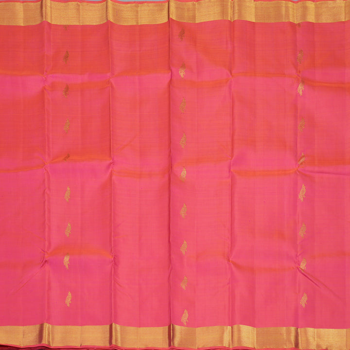 Hayagrivas Handloom Orangish Pink Kanjivaram Silk Saree KBE1235I8-1