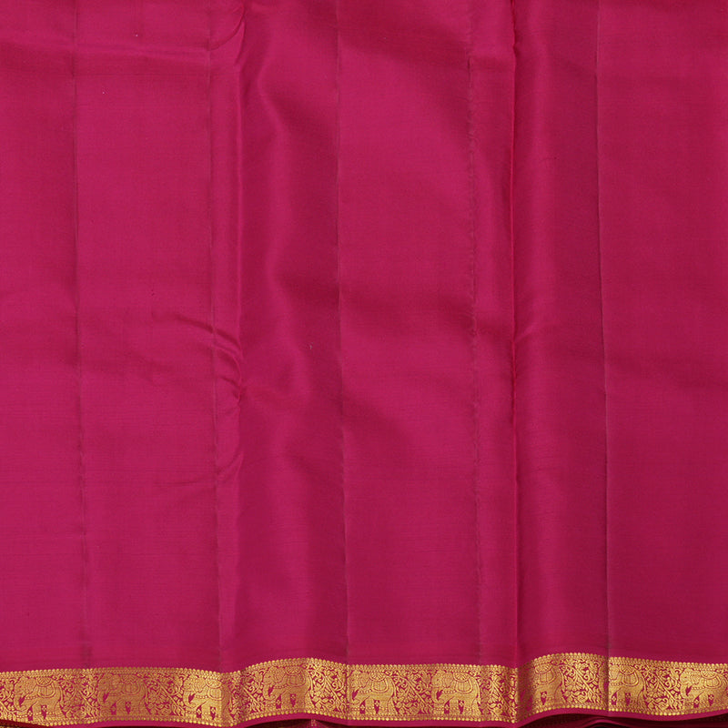 Hayagrivas Handloom Teal Kanjivaram Silk Saree with Pink border KBE1238I14-1