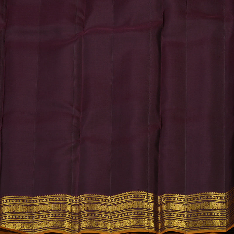 Hayagrivas Handloom Red Kanjivaram Silk Saree with Wine Brown Border KBE1238I16-7