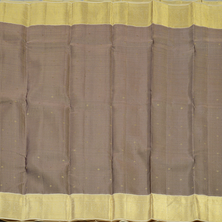 Hayagrivas Handloom Royal Beige Kanjivaram Silk Saree with Cream border KBE1238I20-1