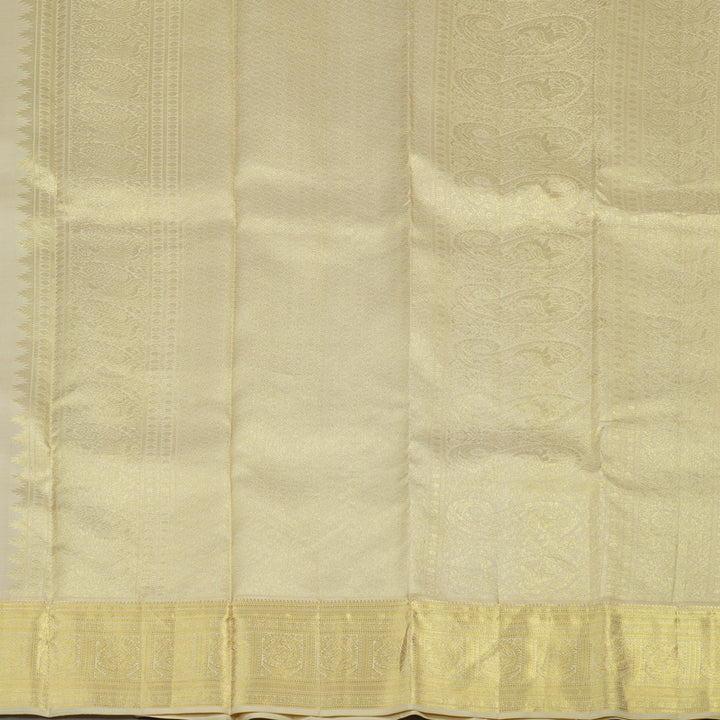 Hayagrivas Handloom Royal Beige Kanjivaram Silk Saree with Cream border KBE1238I20-1