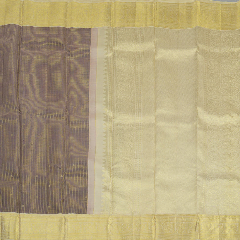 Hayagrivas Handloom Royal Beige Kanjivaram Silk Saree with Cream border KBE1238I20-1