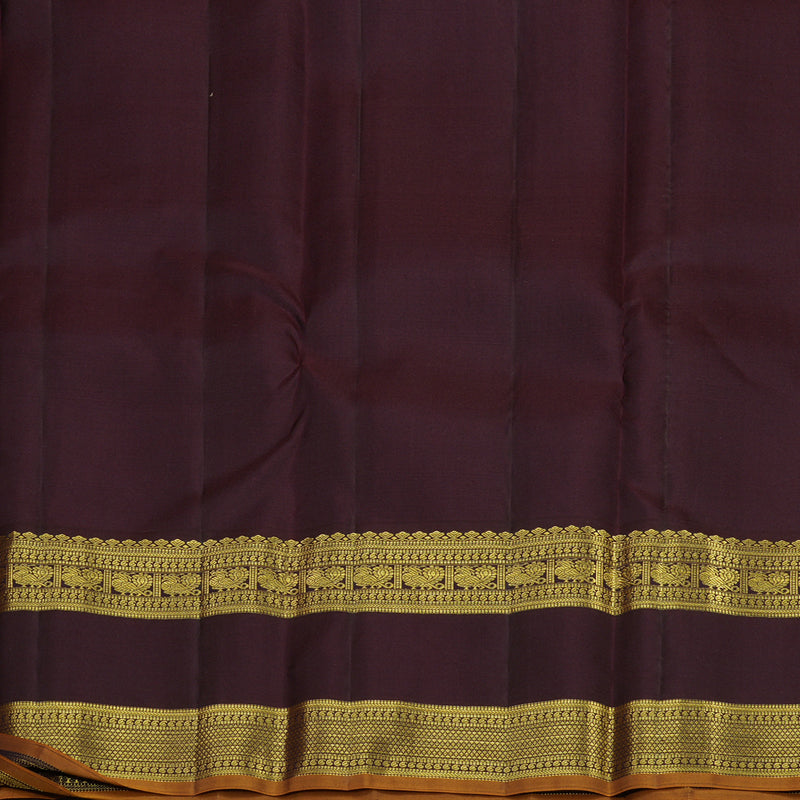 Hayagrivas Handloom Lavendar Kanjivaram Silk Saree with Deep Brown Border KBE1238I23-2