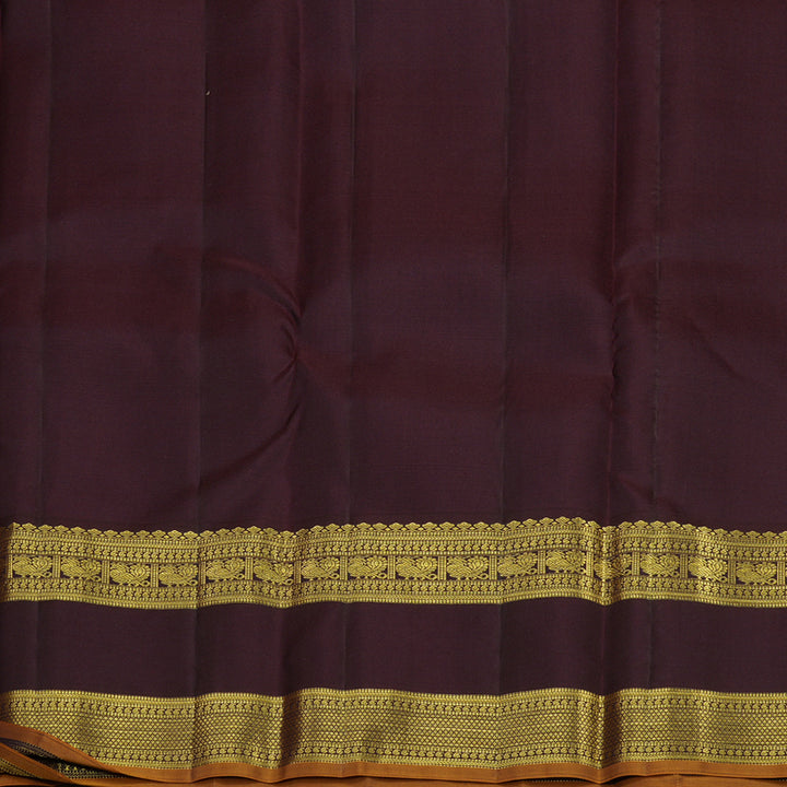 Hayagrivas Handloom Lavendar Kanjivaram Silk Saree with Deep Brown Border KBE1238I23-2