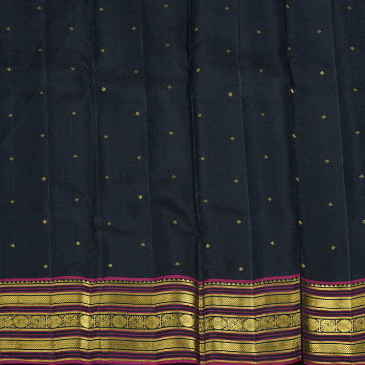 Hayagrivas Handloom Pista Green & Onion Pink Muted Checks Kanjivaram Silk Saree KBE1238I24-1