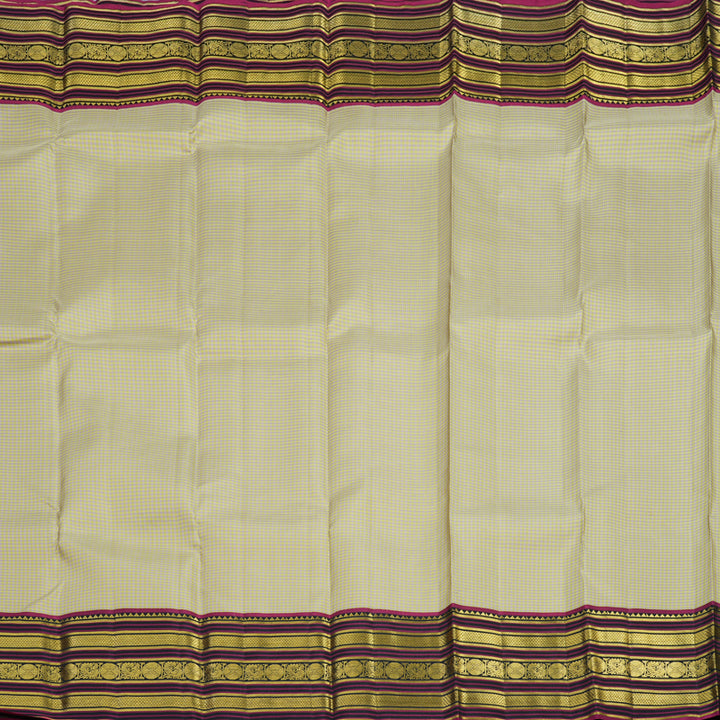 Hayagrivas Handloom Pista Green & Onion Pink Muted Checks Kanjivaram Silk Saree KBE1238I24-1