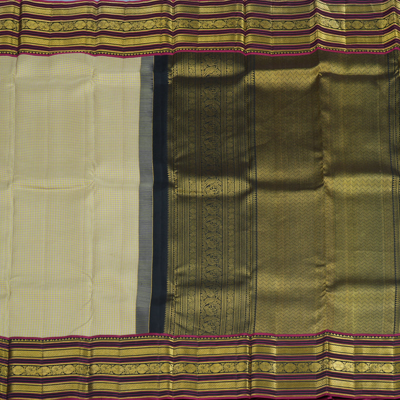Hayagrivas Handloom Pista Green & Onion Pink Muted Checks Kanjivaram Silk Saree KBE1238I24-1