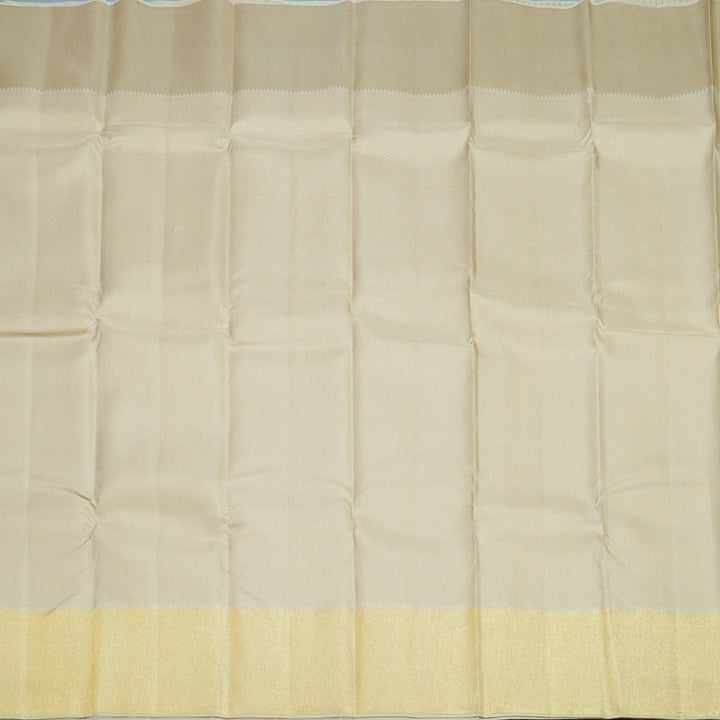 Hayagrivas Handloom Half-White Kanjivaram Silk Saree KBE1238I33-1