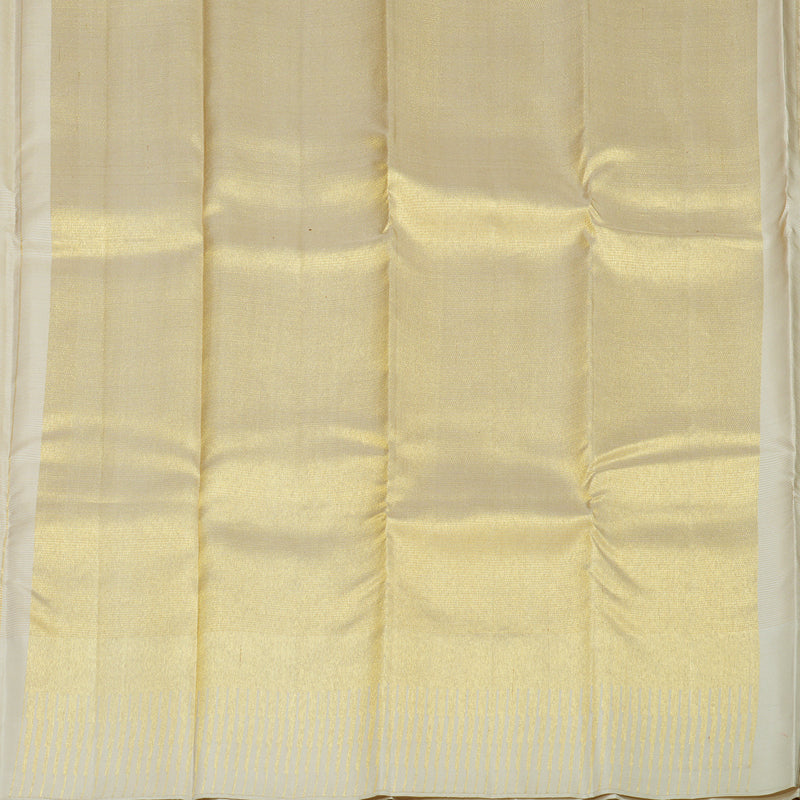 Hayagrivas Handloom Half-White Kanjivaram Silk Saree KBE1238I33-1