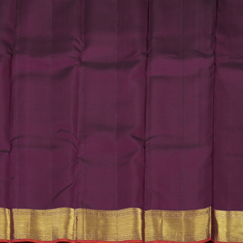 Hayagrivas Handloom Cream Kanjivaram Silk Saree with Plum Purple border KBE1238I34-4