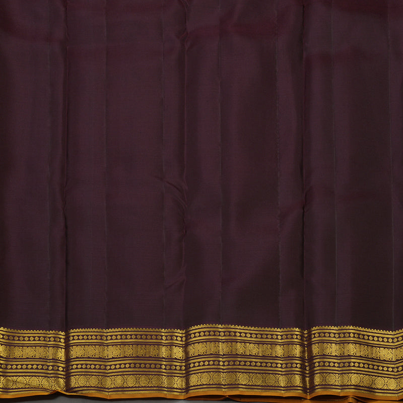 Hayagrivas Handloom Red Kanjivaram Silk Saree with Paaku Border KBE1238I36-3