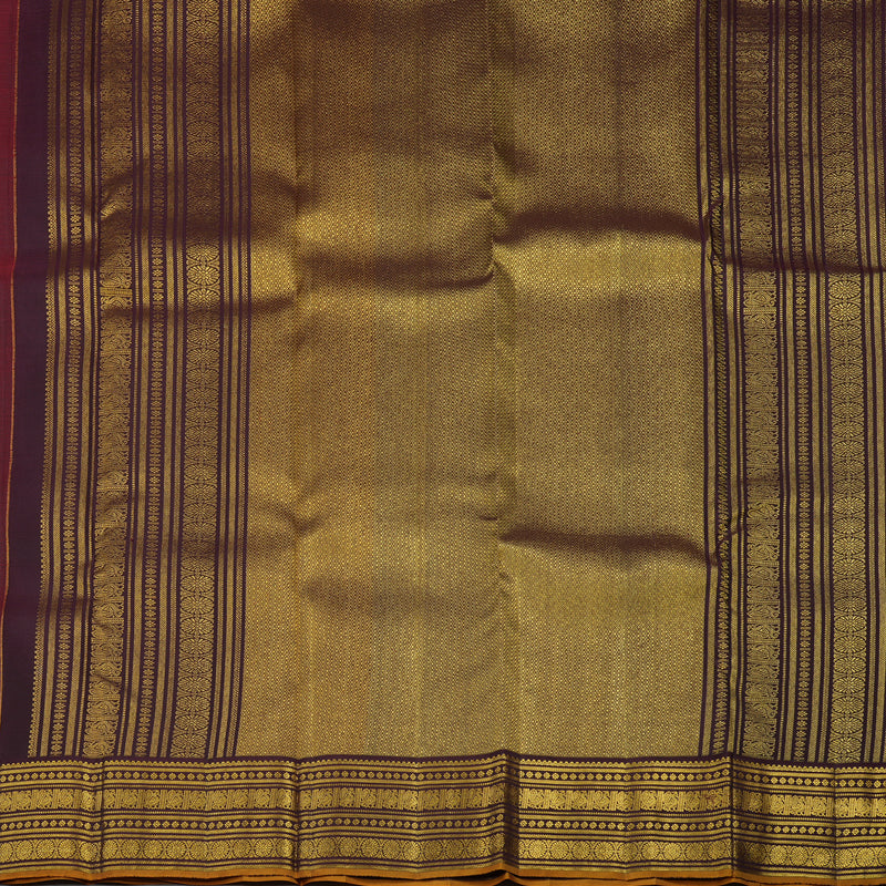 Hayagrivas Handloom Red Kanjivaram Silk Saree with Paaku Border KBE1238I36-3