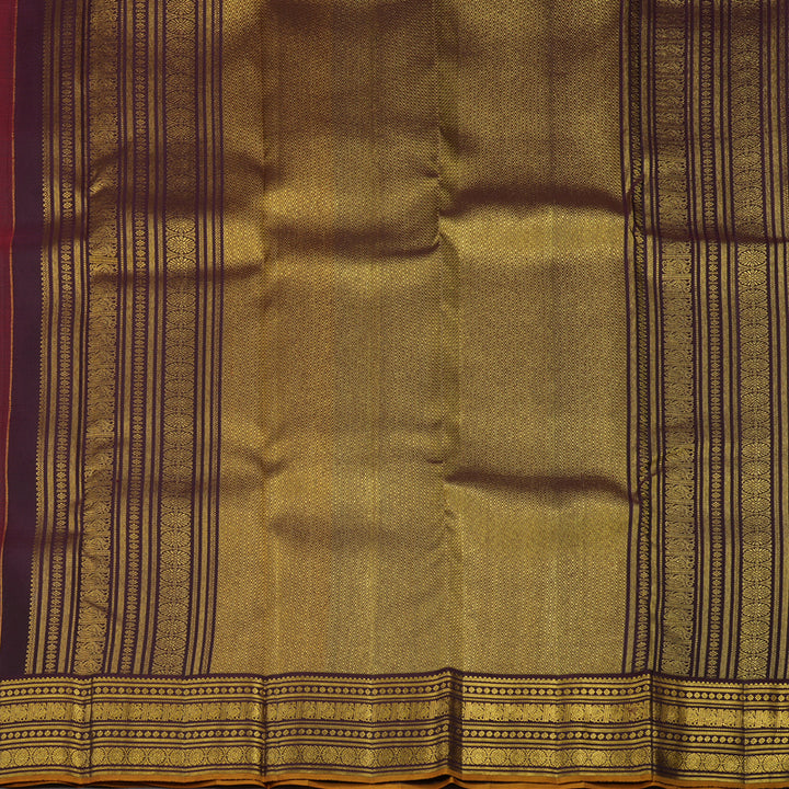 Hayagrivas Handloom Red Kanjivaram Silk Saree with Paaku Border KBE1238I36-3
