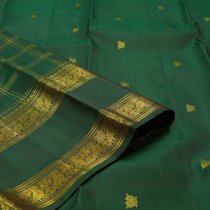 Hayagrivas Handloom Bottle Green Kanjivaram Silk Saree KBE1238I41-2