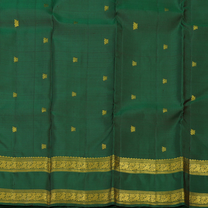 Hayagrivas Handloom Bottle Green Kanjivaram Silk Saree KBE1238I41-2