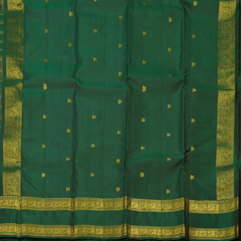 Hayagrivas Handloom Bottle Green Kanjivaram Silk Saree KBE1238I41-2