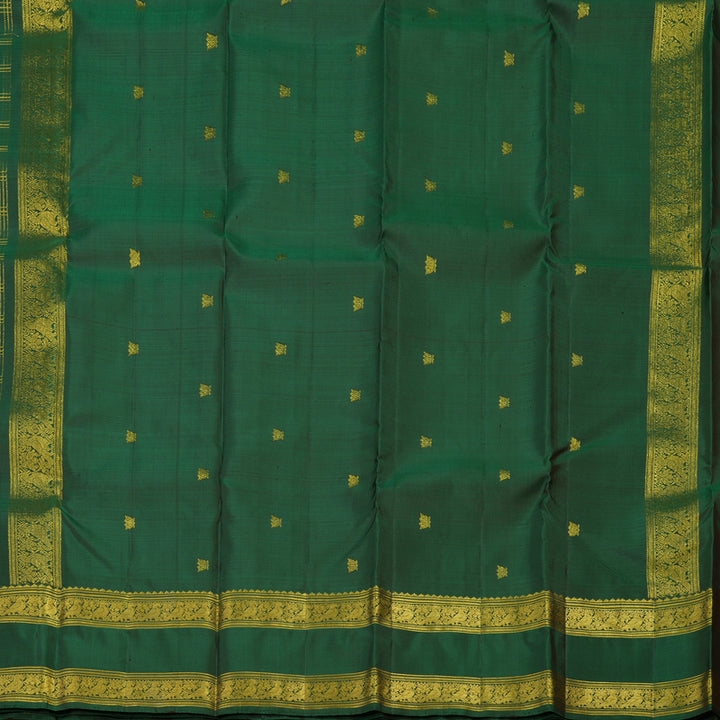 Hayagrivas Handloom Bottle Green Kanjivaram Silk Saree KBE1238I41-2