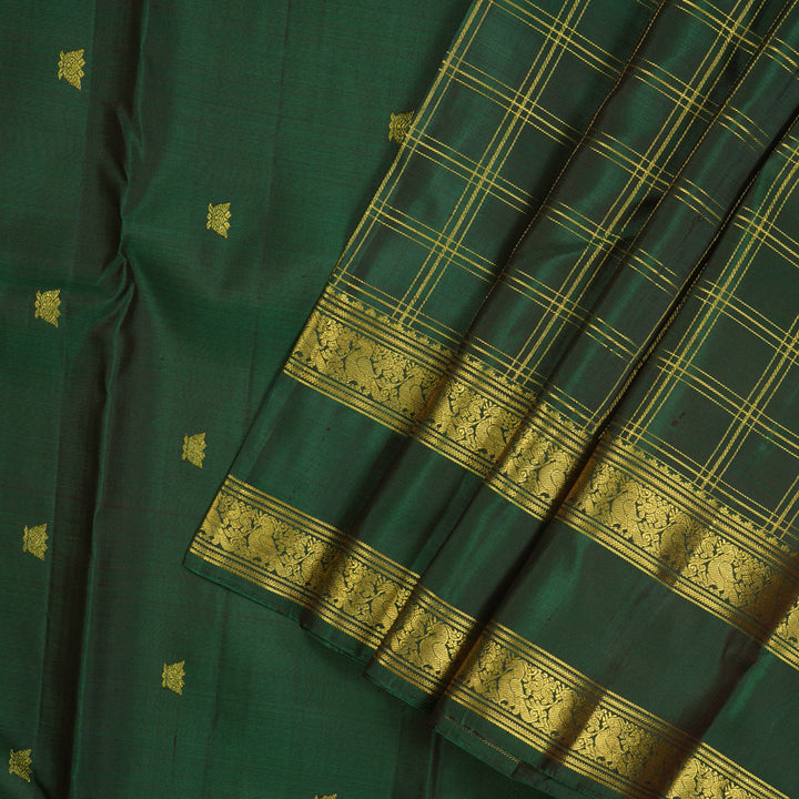 Hayagrivas Handloom Bottle Green Kanjivaram Silk Saree KBE1238I41-2