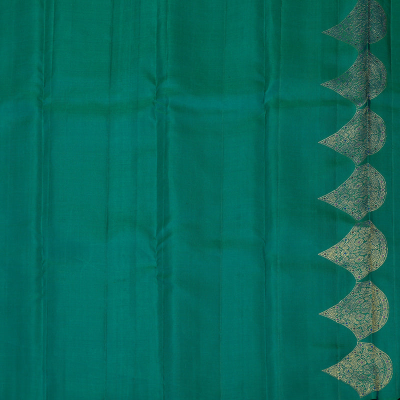 Hayagrivas Handloom Emerald Green Kanjivaram Silk Saree KBE1238I5-1