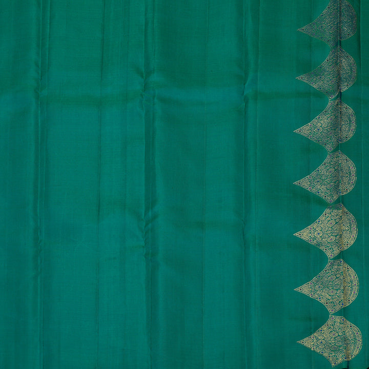 Hayagrivas Handloom Emerald Green Kanjivaram Silk Saree KBE1238I5-1