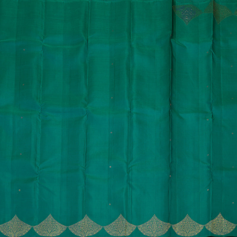 Hayagrivas Handloom Emerald Green Kanjivaram Silk Saree KBE1238I5-1