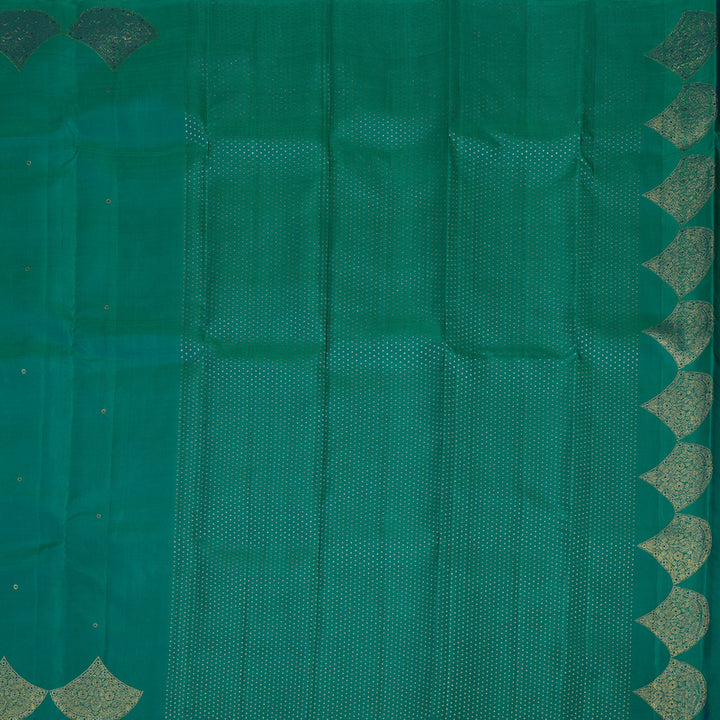 Hayagrivas Handloom Emerald Green Kanjivaram Silk Saree KBE1238I5-1