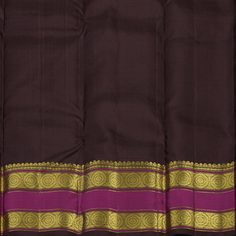Hayagrivas Handloom Cream Kanjivaram Silk Saree with Kanchana Brown Border KBE1238I8-1