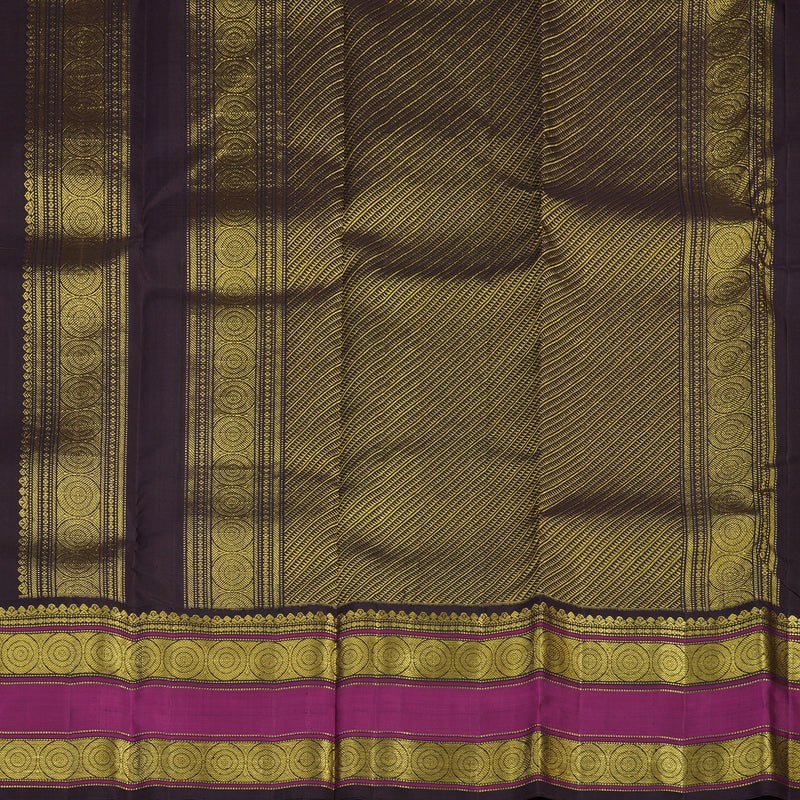Hayagrivas Handloom Cream Kanjivaram Silk Saree with Kanchana Brown Border KBE1238I8-1