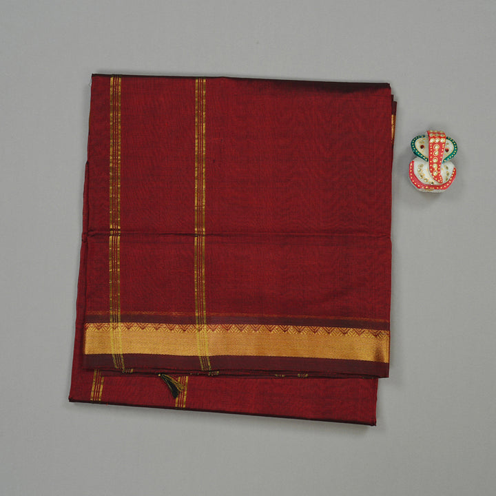 Hayagrivas Handloom Silk Cotton Saree in Rich Wine Maroon KBE123D1-15