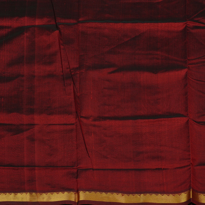 Hayagrivas Handloom Silk Cotton Saree in Rich Wine Maroon KBE123D1-15