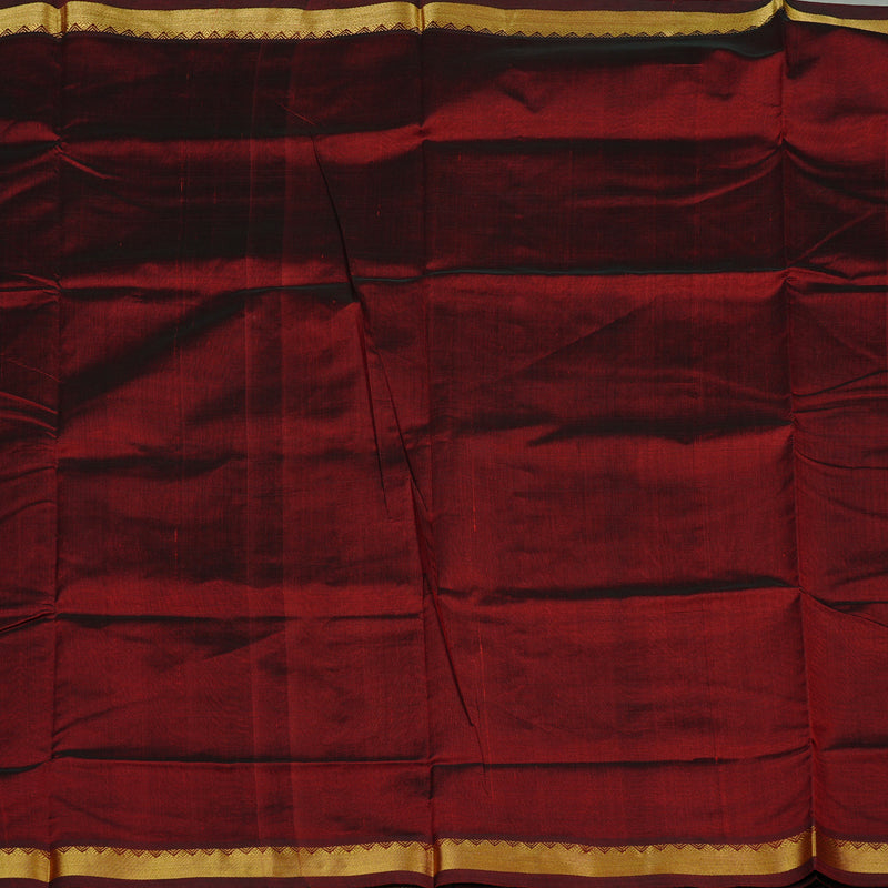 Hayagrivas Handloom Silk Cotton Saree in Rich Wine Maroon KBE123D1-15