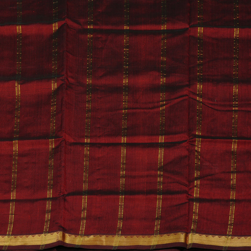 Hayagrivas Handloom Silk Cotton Saree in Rich Wine Maroon KBE123D1-15