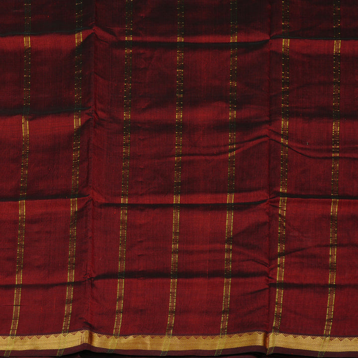 Hayagrivas Handloom Silk Cotton Saree in Rich Wine Maroon KBE123D1-15
