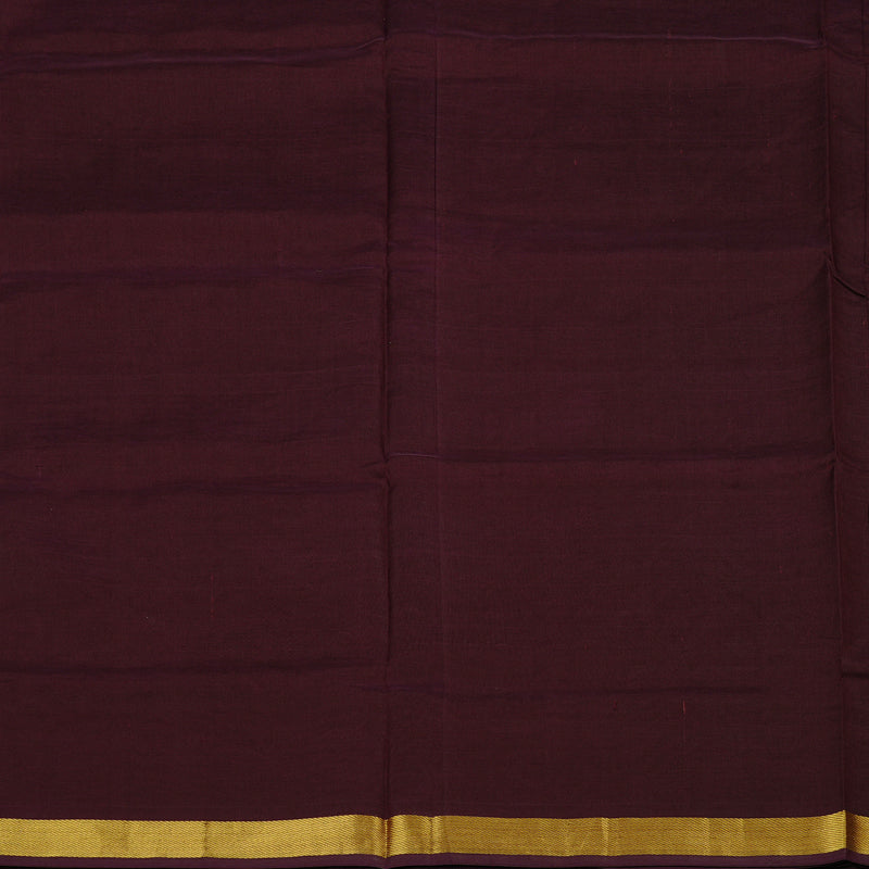 Hayagrivas Handloom Silk Cotton Saree in Attractive Dark Brown KBE123D1-8