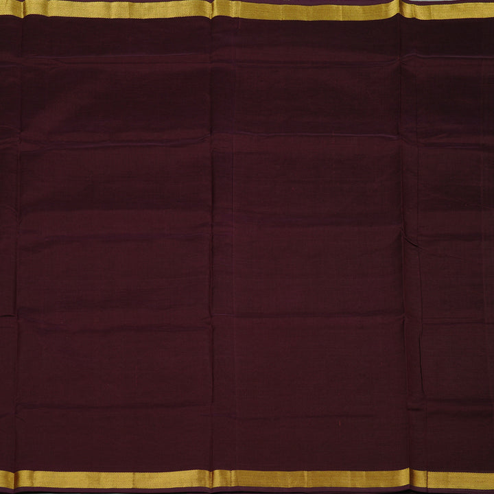Hayagrivas Handloom Silk Cotton Saree in Attractive Dark Brown KBE123D1-8