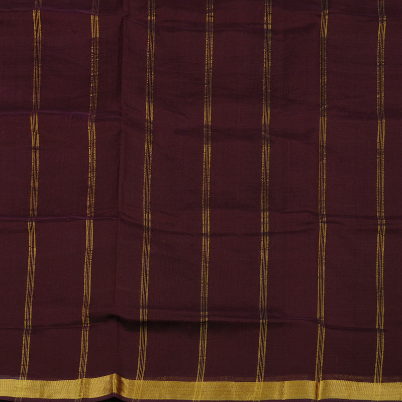 Hayagrivas Handloom Silk Cotton Saree in Attractive Dark Brown KBE123D1-8