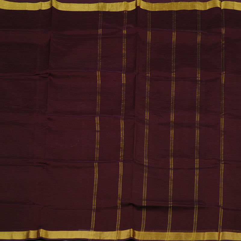 Hayagrivas Handloom Silk Cotton Saree in Attractive Dark Brown KBE123D1-8
