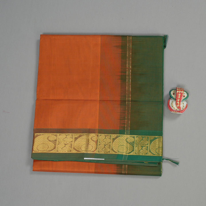 Hayagrivas Handloom Pure Silk Cotton Saree  in Regal Burnt Orange KBE123D2-1