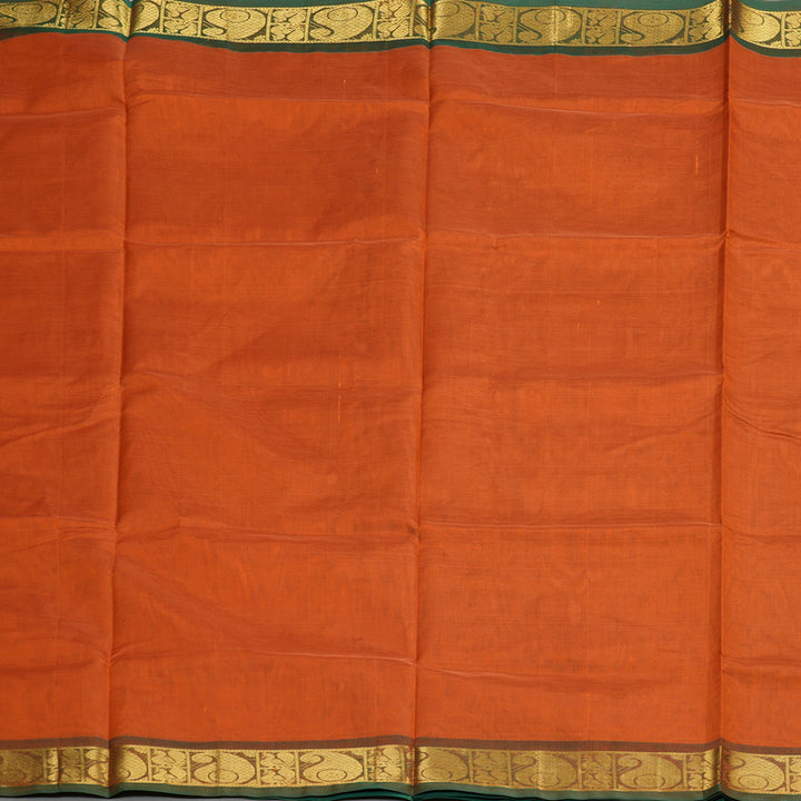 Hayagrivas Handloom Pure Silk Cotton Saree  in Regal Burnt Orange KBE123D2-1