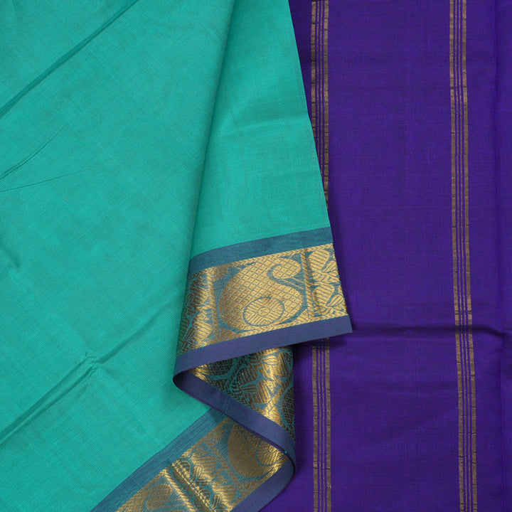 Hayagrivas Handloom Pure Silk Cotton Saree in Regal Sea Blue KBE123D2-6