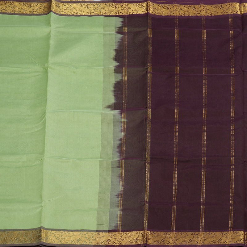 Hayagrivas Handloom Pure Silk Cotton Saree in Refreshing Pastel Green KBE123D2-8
