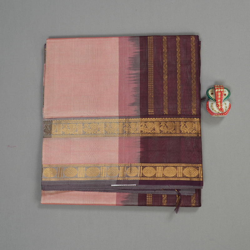 Hayagrivas Handloom Pure Silk Cotton Saree in Subtle Onion Pink KBE123D3-10