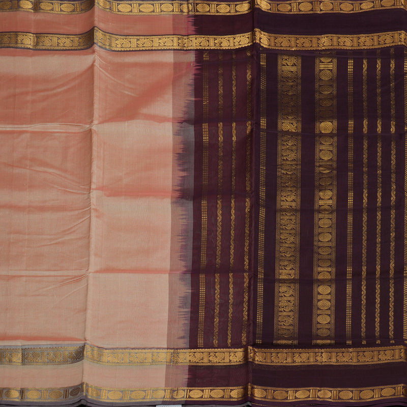 Hayagrivas Handloom Pure Silk Cotton Saree in Subtle Onion Pink KBE123D3-10