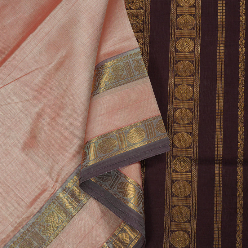 Hayagrivas Handloom Pure Silk Cotton Saree in Subtle Onion Pink KBE123D3-10