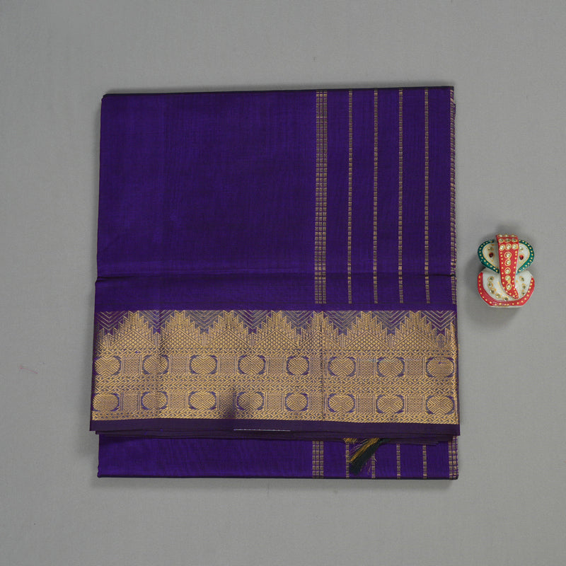 Hayagrivas Handloom Pure Silk Cotton Saree in Majestic Blue KBE123D3-12