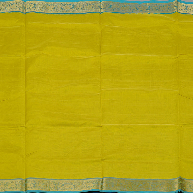 Hayagrivas Handloom Silk Cotton Saree in Dazzling Lemon Green KBE123D3-24