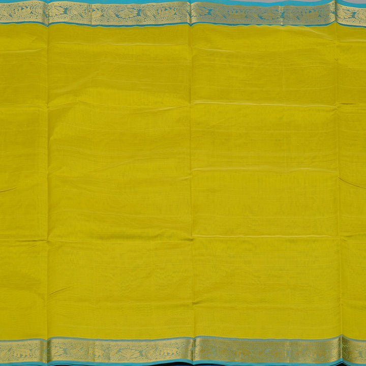 Hayagrivas Handloom Silk Cotton Saree in Dazzling Lemon Green KBE123D3-24